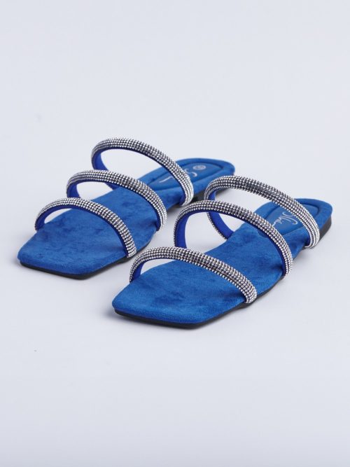 Swarovski Crystal-Strap Elegant Slippers