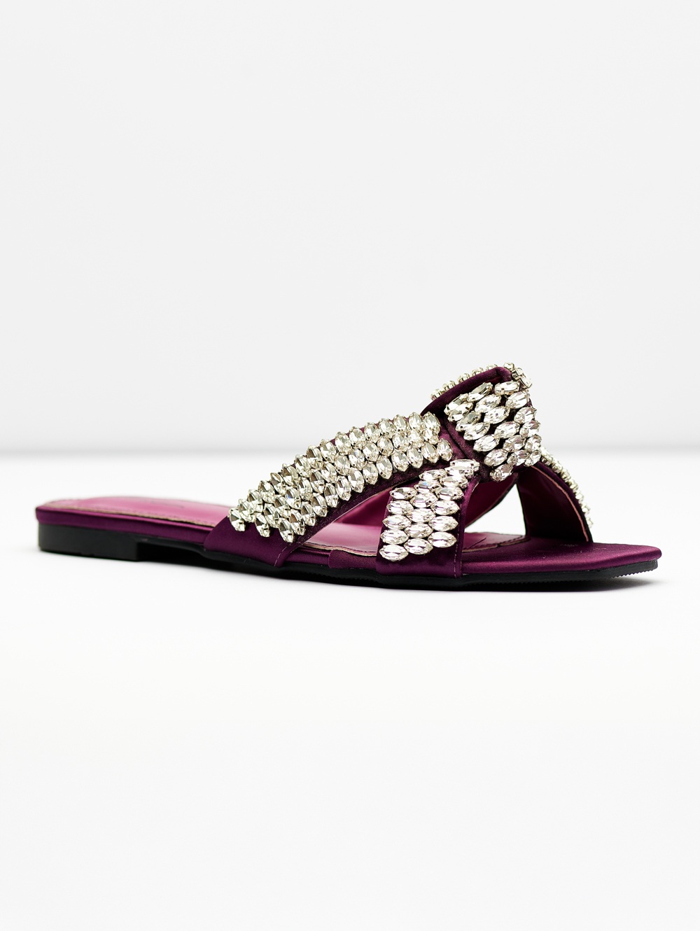 Luxury Crystal Cross Strap Slides
