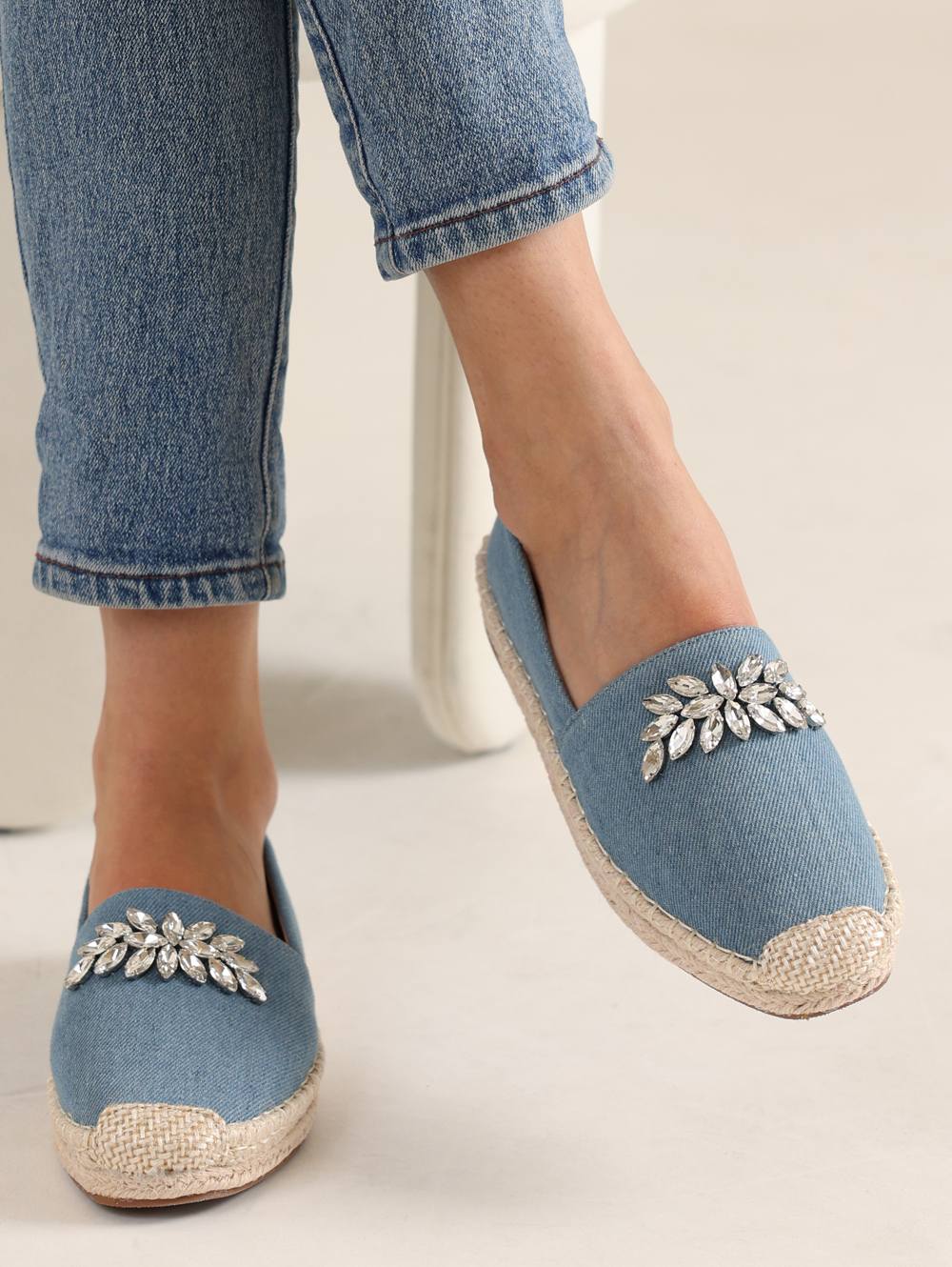 Gleam Stone Denim Loafers