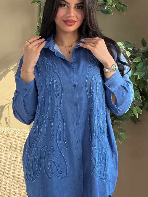 Denim Blossom Oversized Chemiz