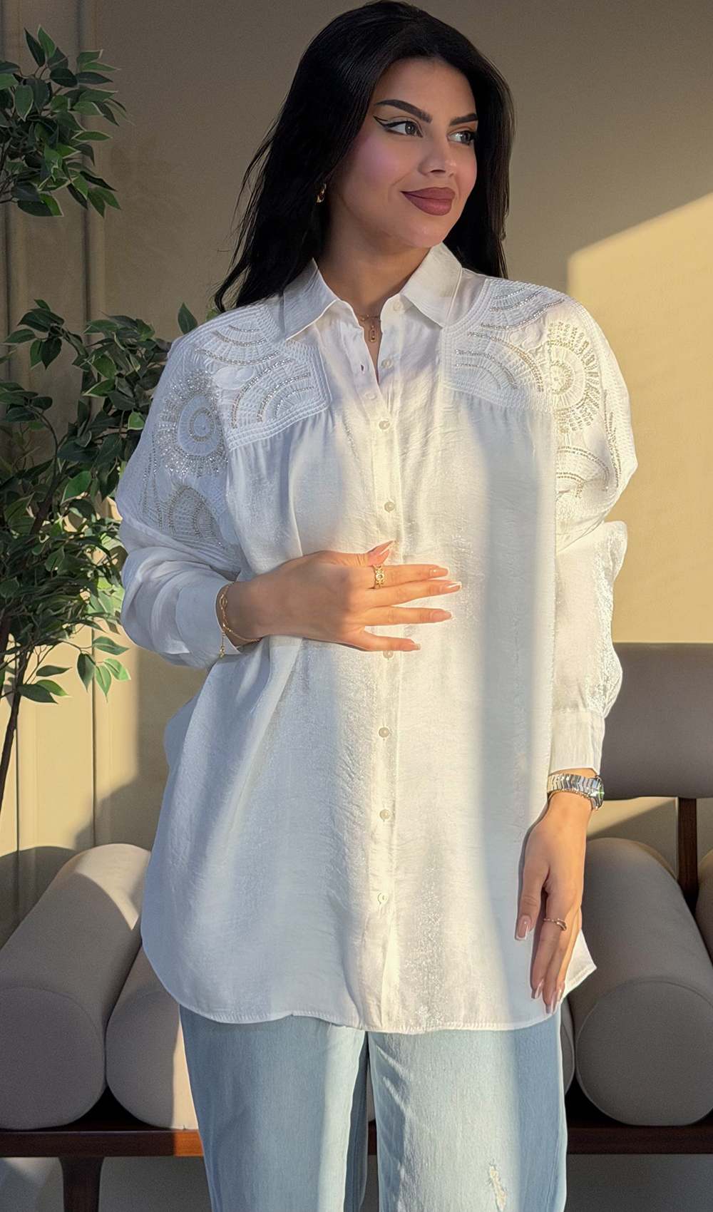 Radiant Crystal Lace Shirt