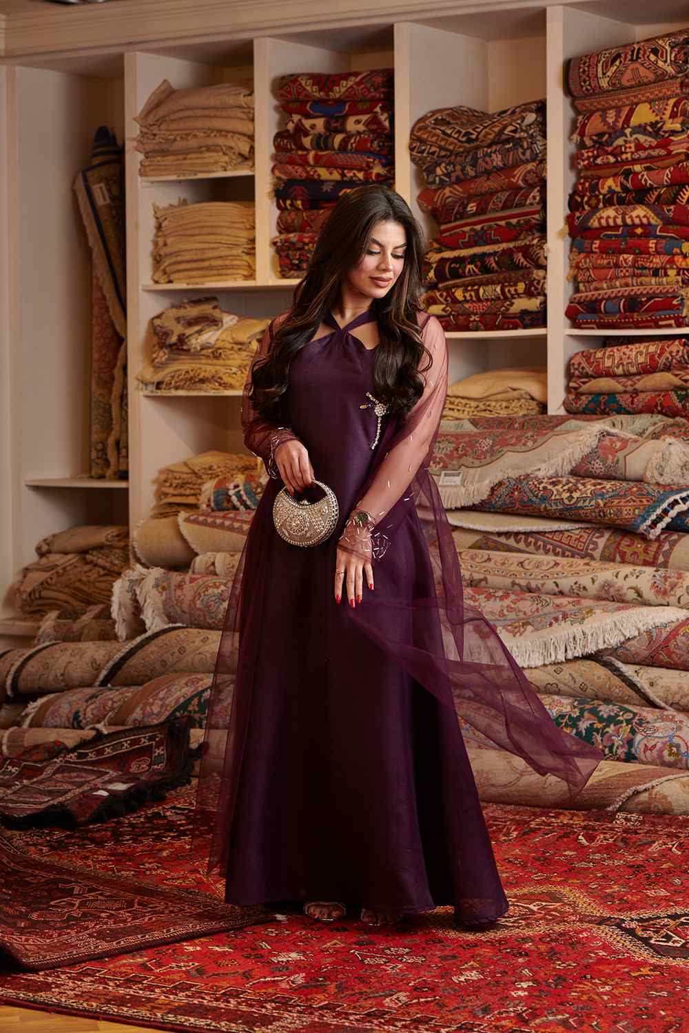 Elegant Sheer Sleeve Jalabiya
