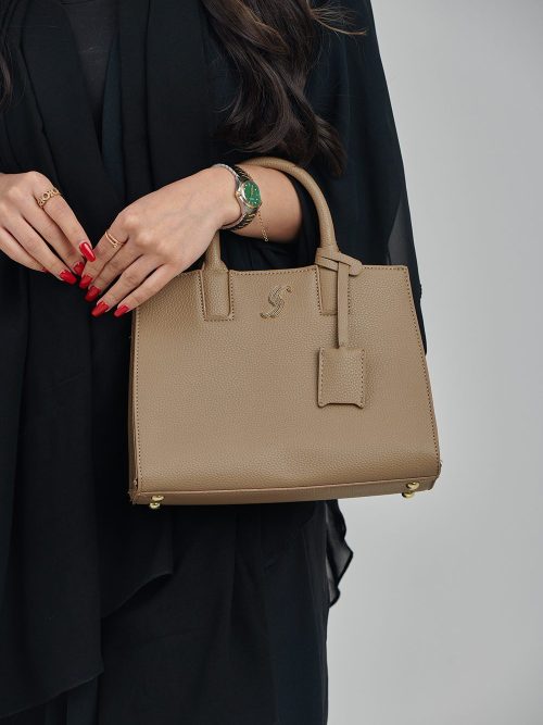 Stylish Leather Structured Carryall Handbag