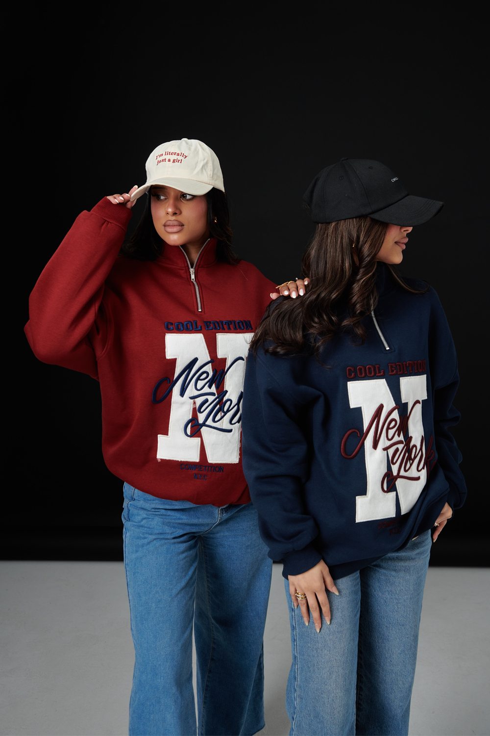 HALF-ZIP APPLIQUÉ SWEAT JACKET
